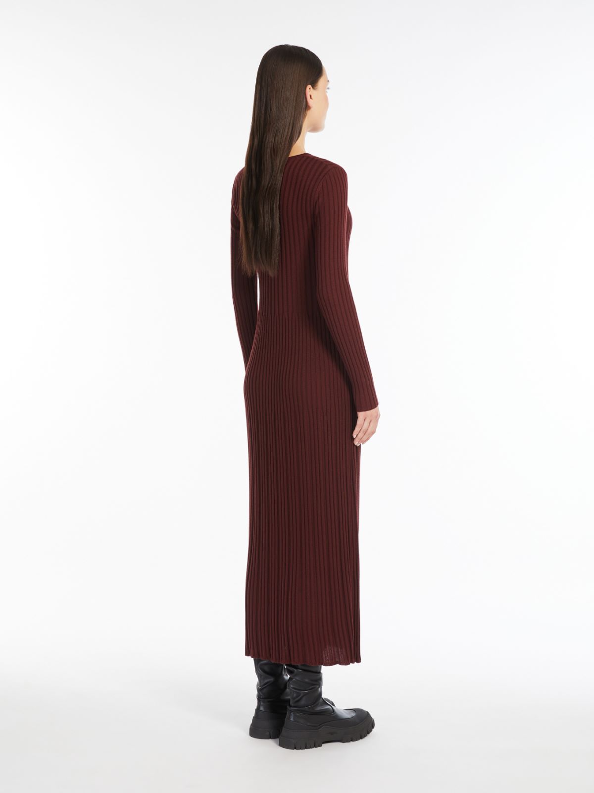 Wool blend-knit dress