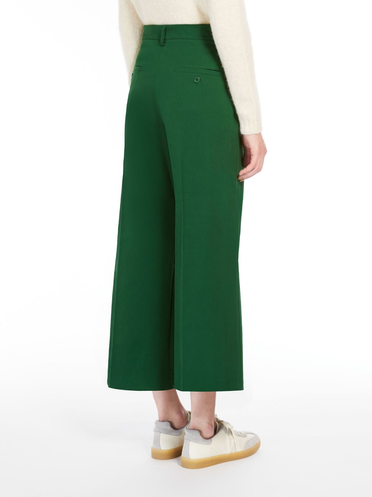 Cotton satin cropped trousers