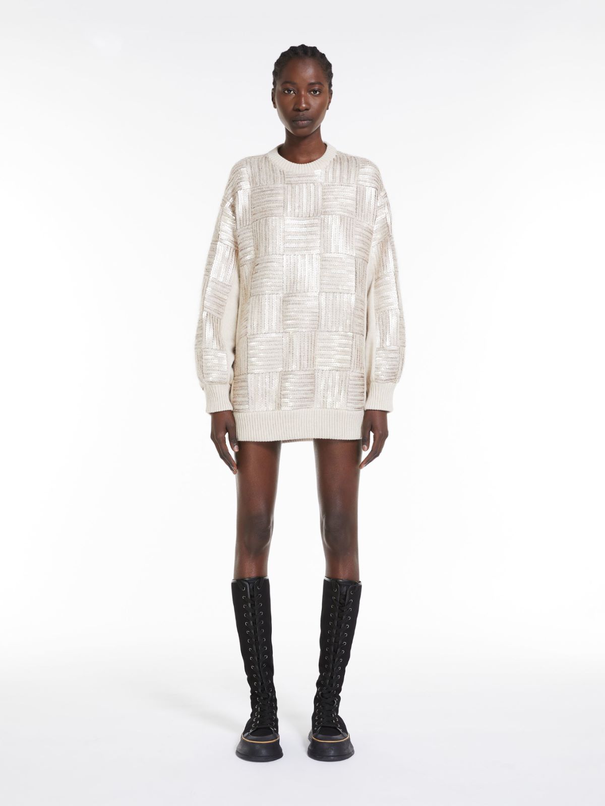 Wool and sequin mini dress