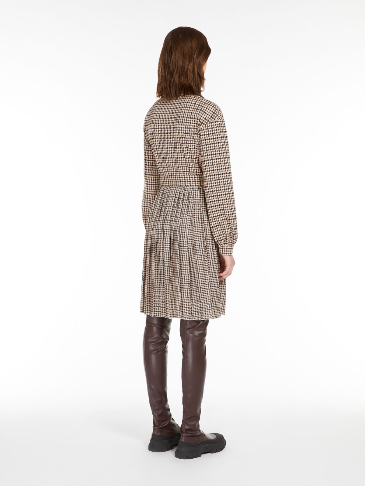 Fit-and-flare printed jersey dress