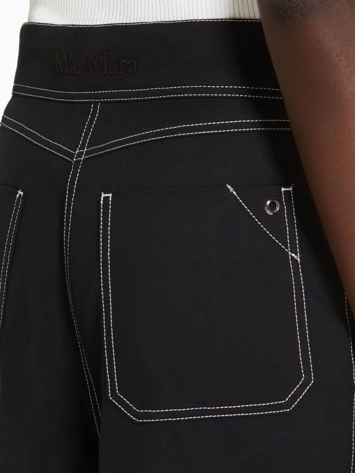 Cotton and linen wide trousers