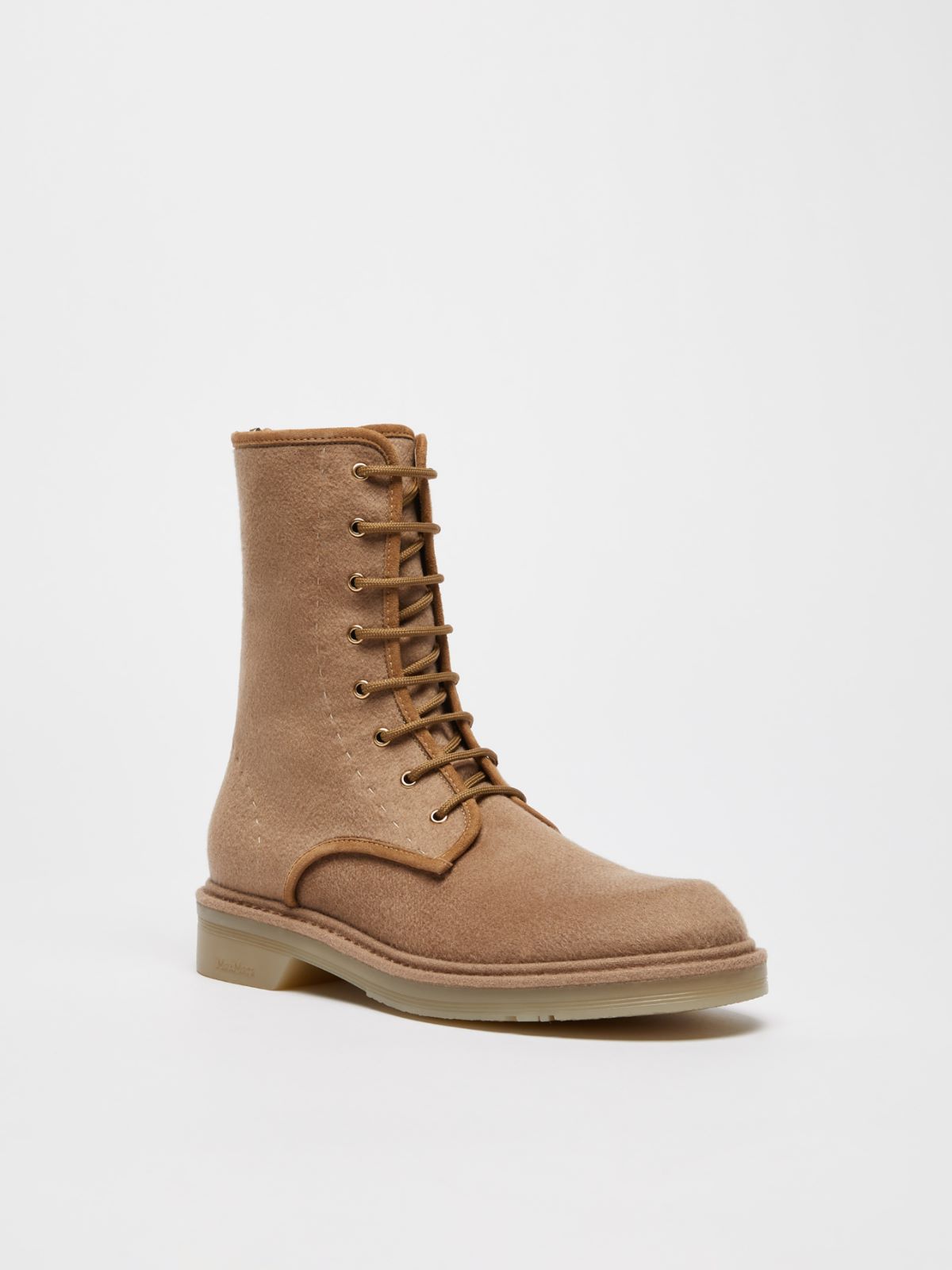 Cashmere combat boots
