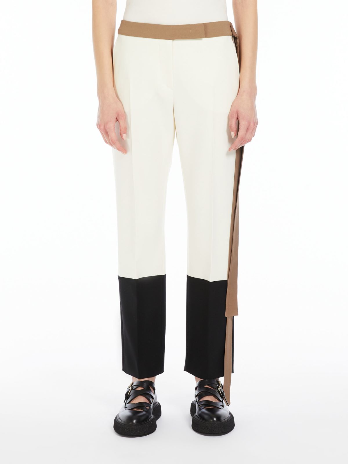 Wool crêpe slim-fit trousers