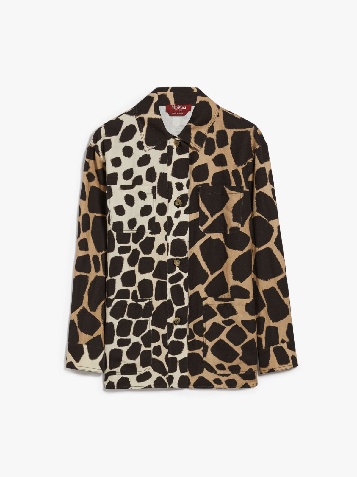 Printed linen and cotton jacket