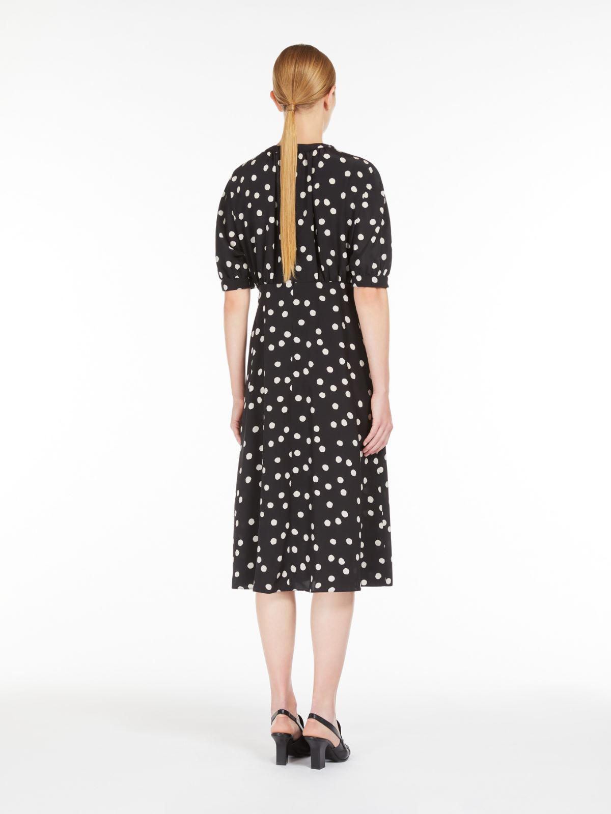 Printed crêpe de chine dress