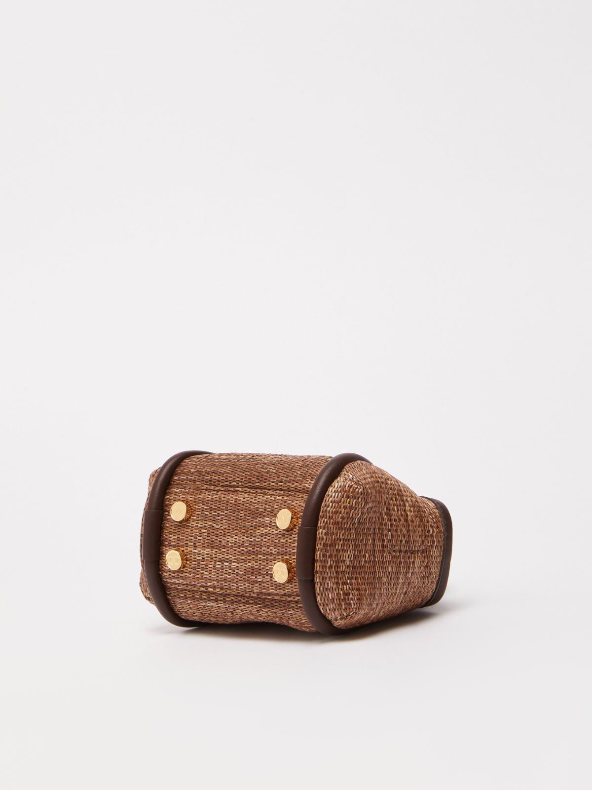 Jacquard raffia-effect fabric mini Marine bag