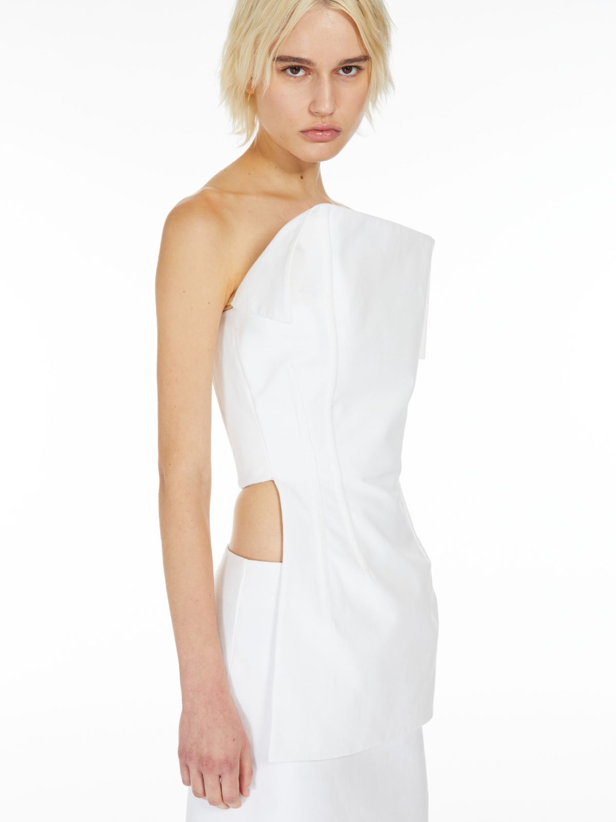 Asymmetric sleeveless top