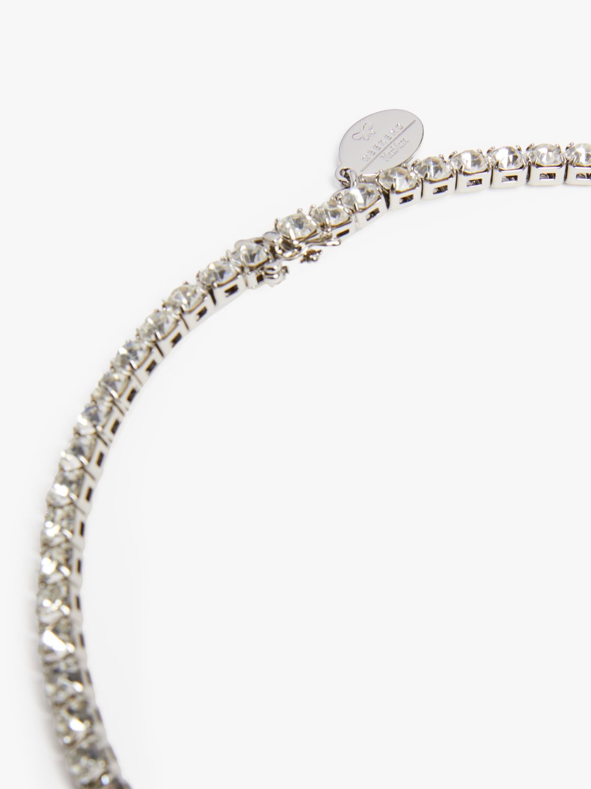 Rhinestone-adorned tennis choker necklace