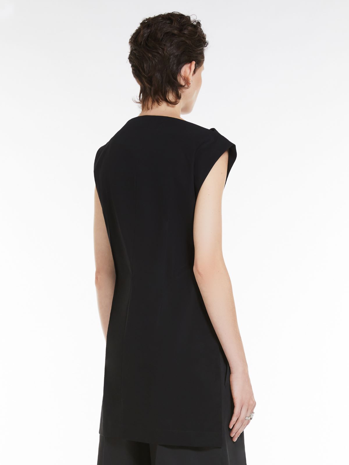 Sleeveless waterproof gabardine tunic