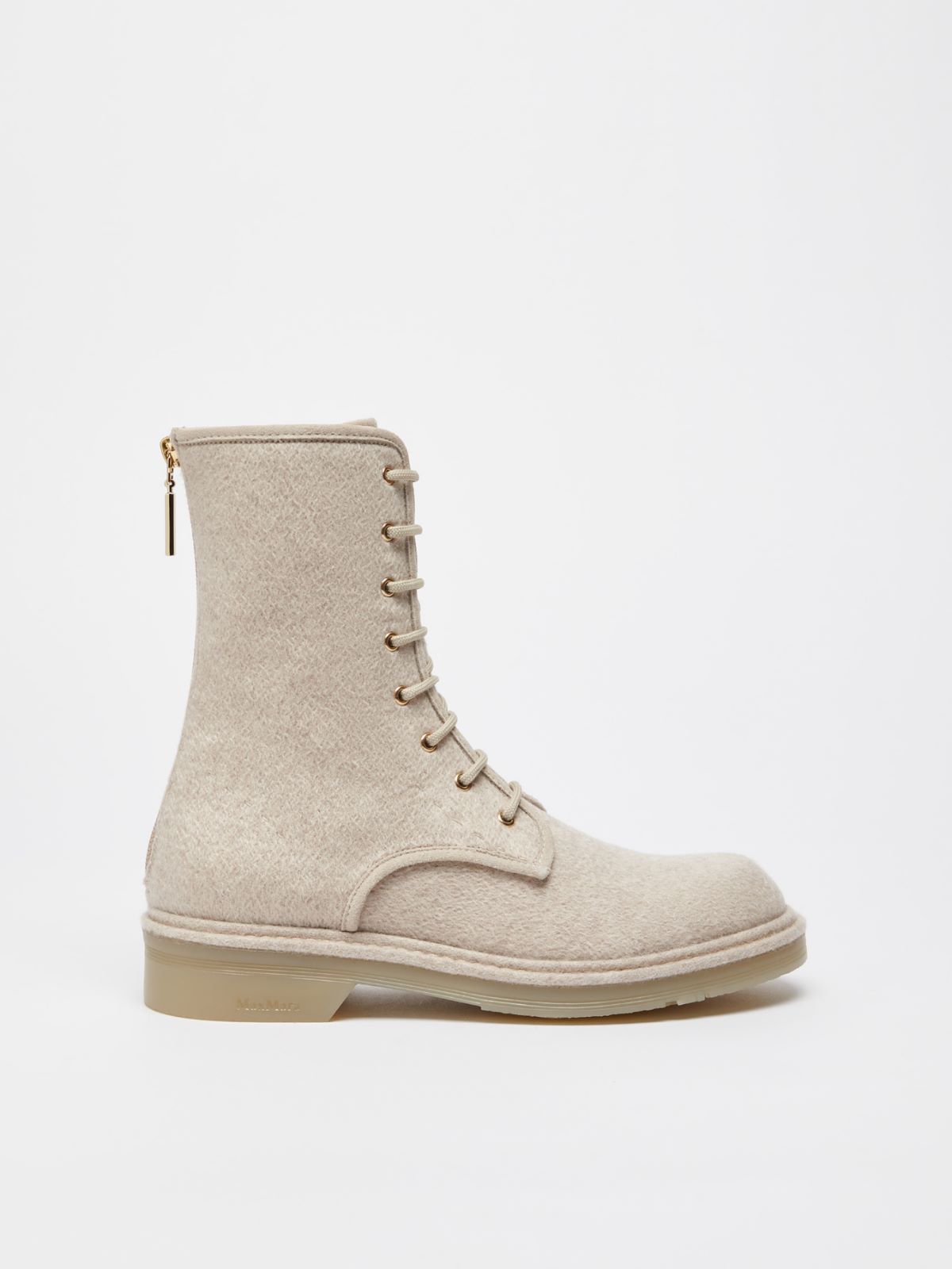 Cashmere combat boots