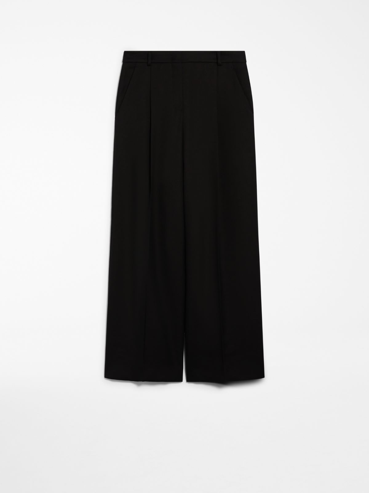 Wide-fit double-faced cady trousers