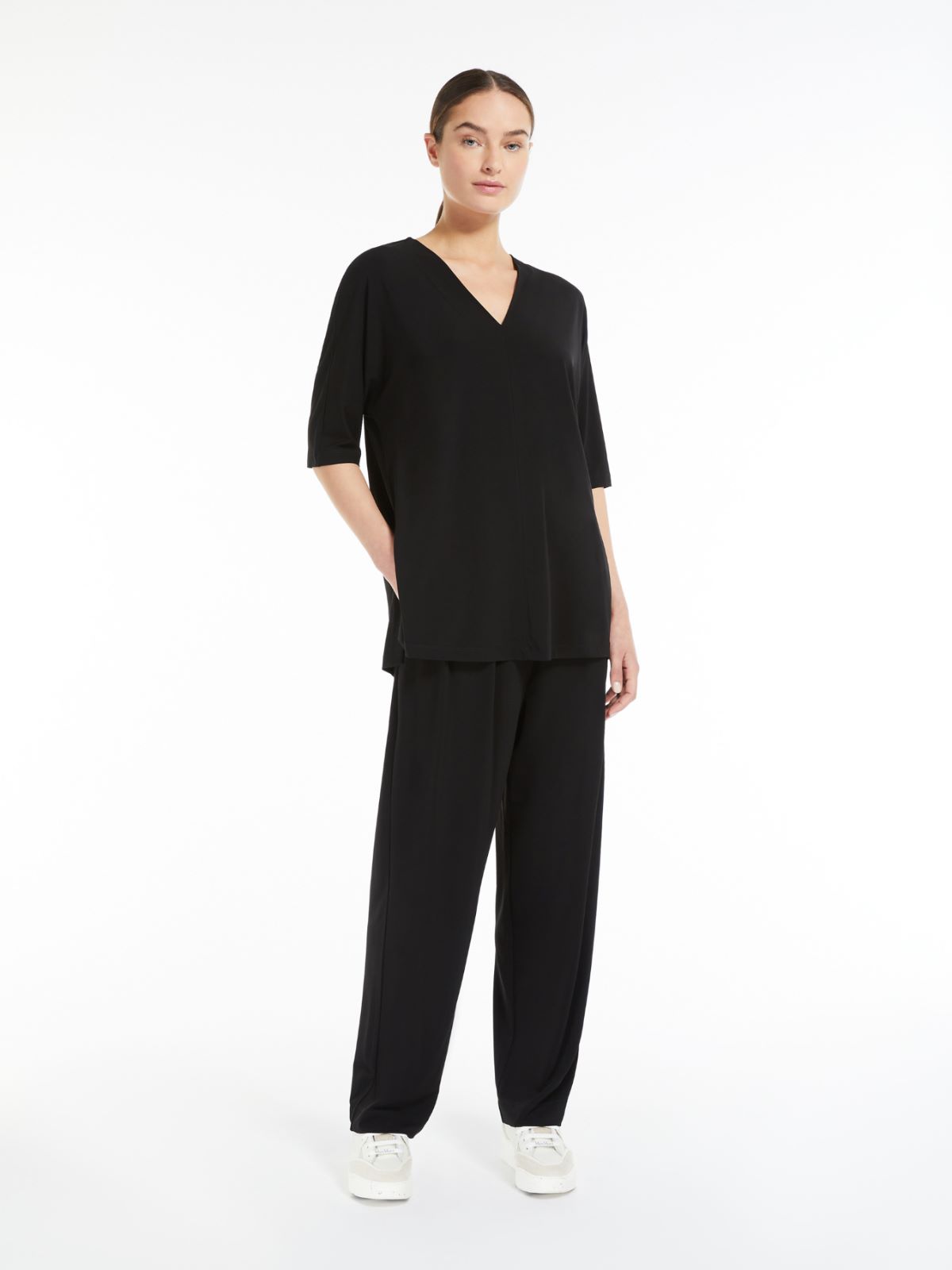 Oversized jersey crepe tunic