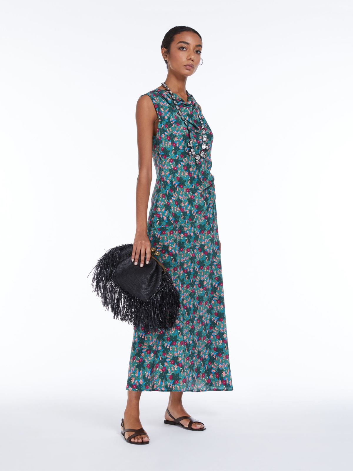 Medium fringed raffia-look Pasticcino Bag