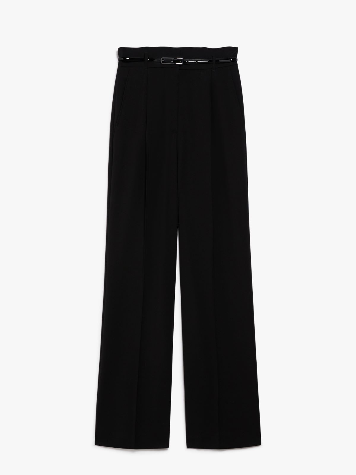 High-waisted wool trousers