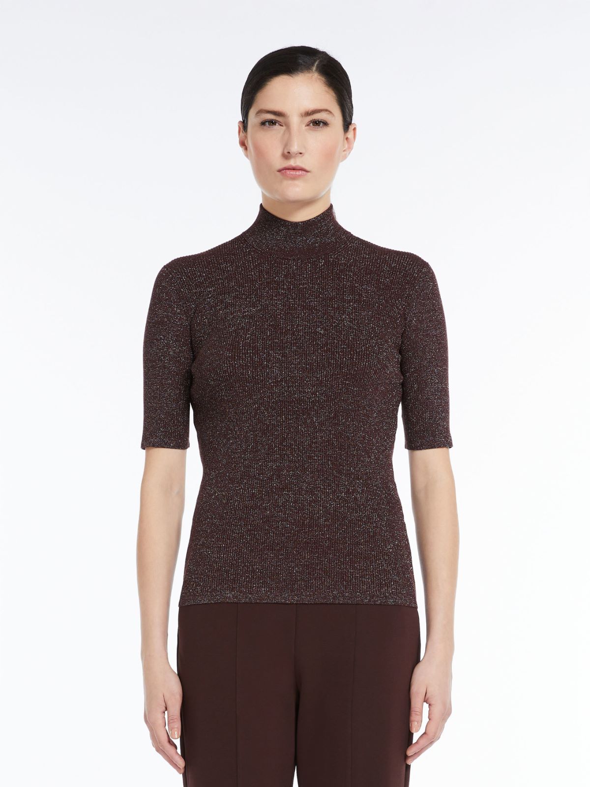 Viscose and lurex yarn turtleneck
