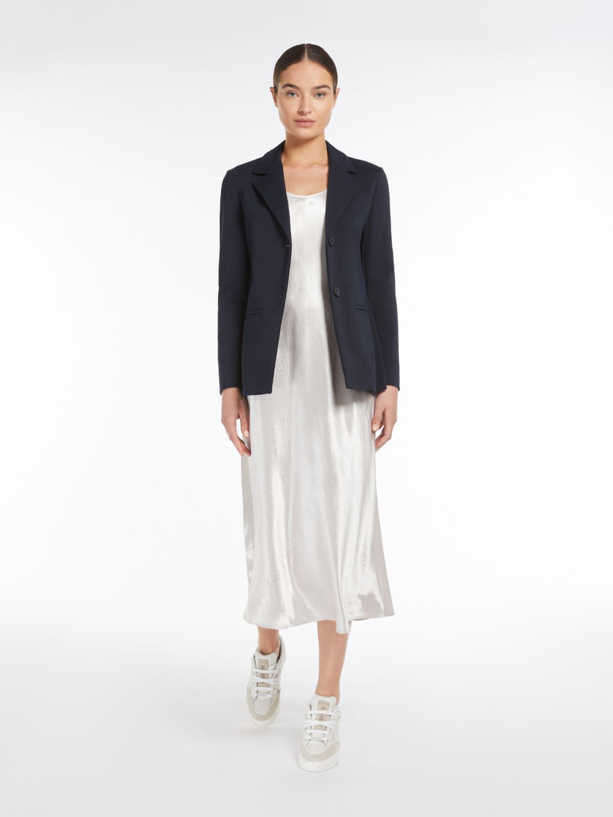 Milano-knit single-breasted blazer