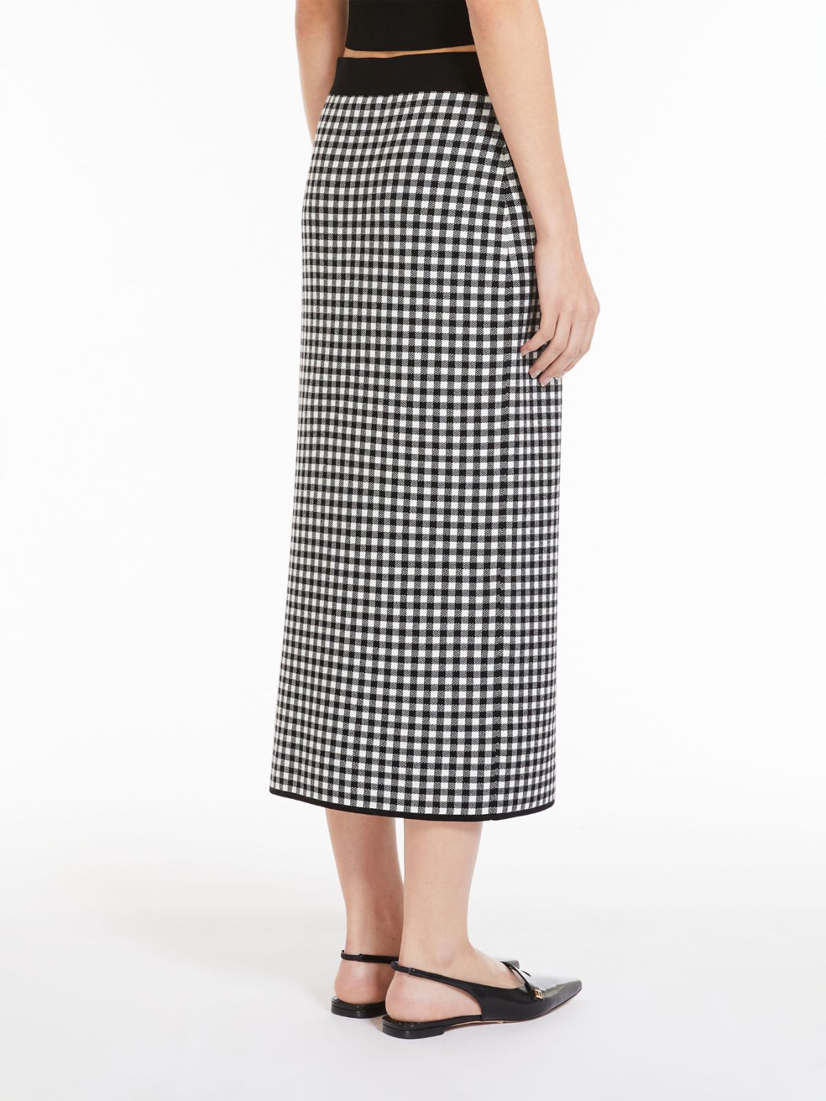 Jacquard viscose pencil skirt