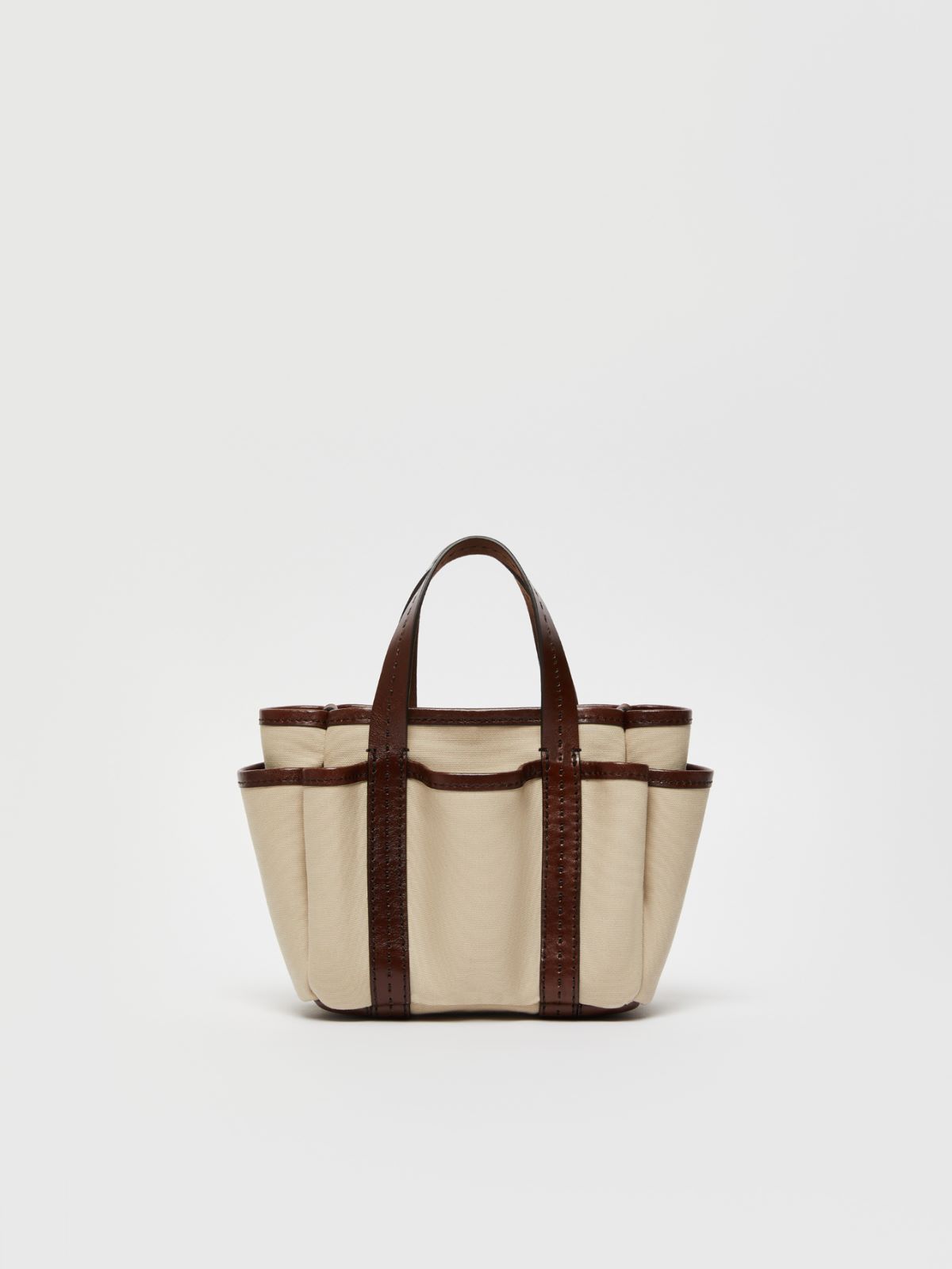 Canvas and leather Giardiniera Mini tote bag
