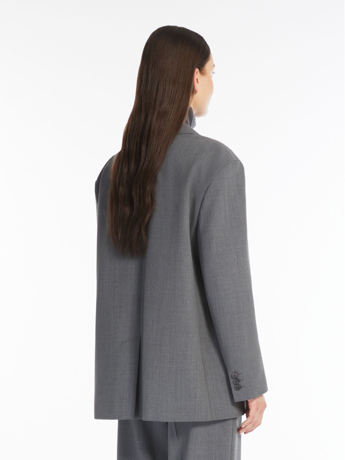Oversized wool-blend gabardine blazer