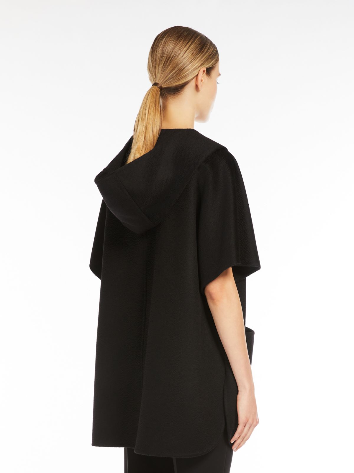 Sable-look cashmere cape