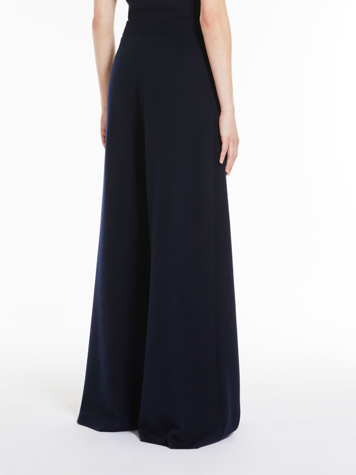 Wide-leg wool trousers