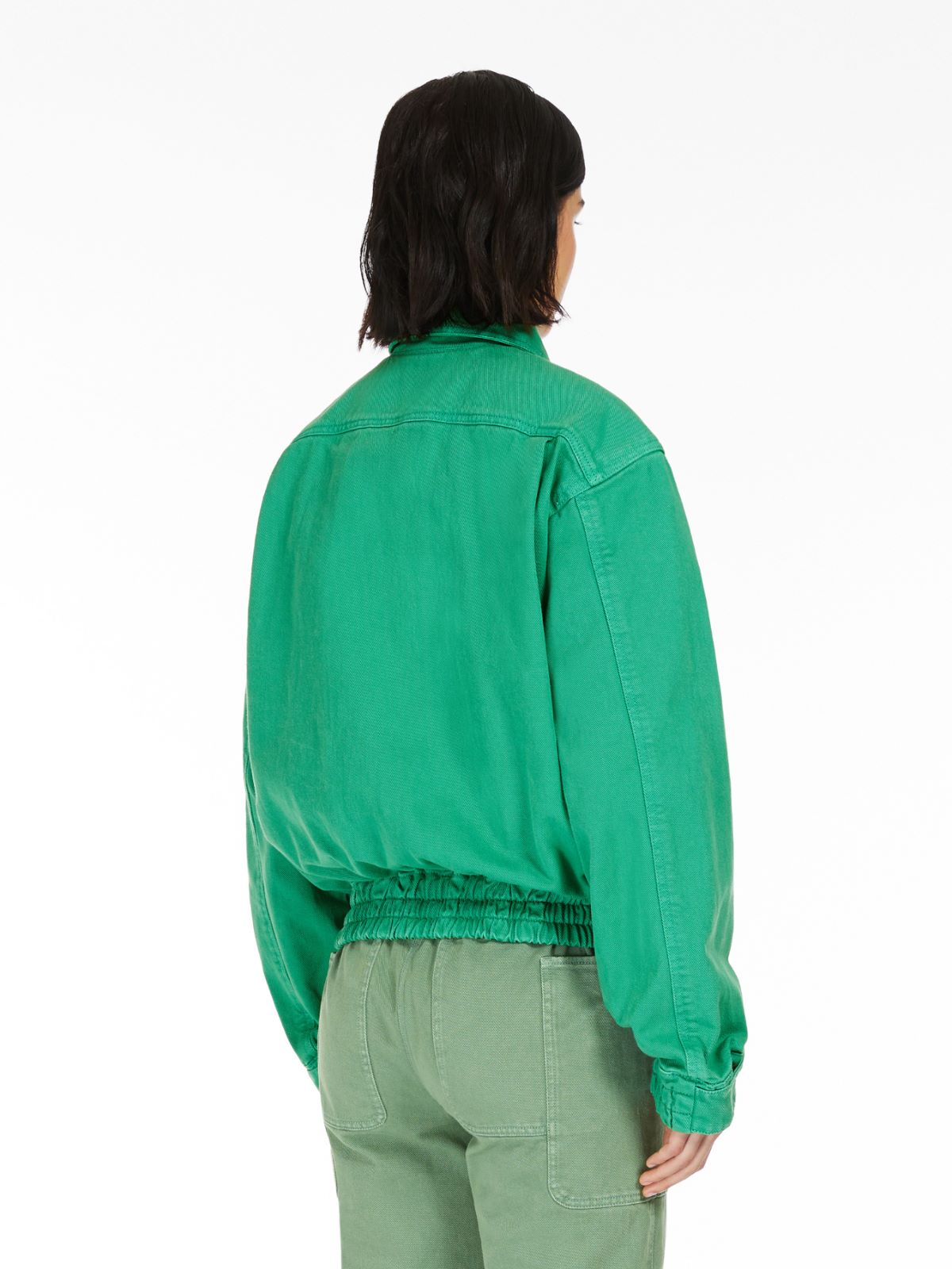 Cotton drill cropped jacket