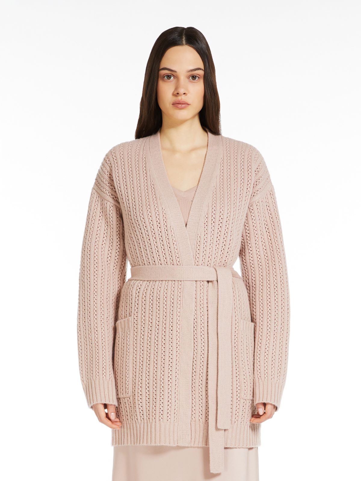 Wool and cashmere ribbed cardigan