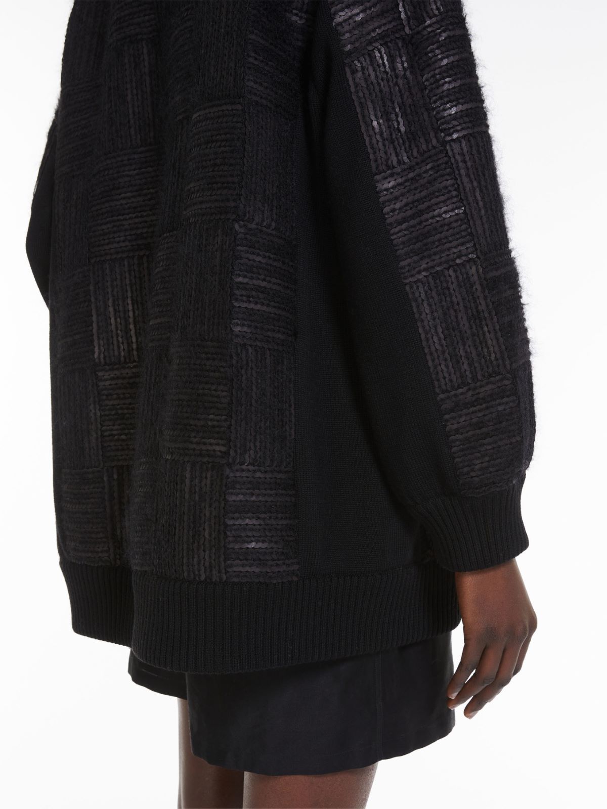 Wool and sequin oversize cardigan