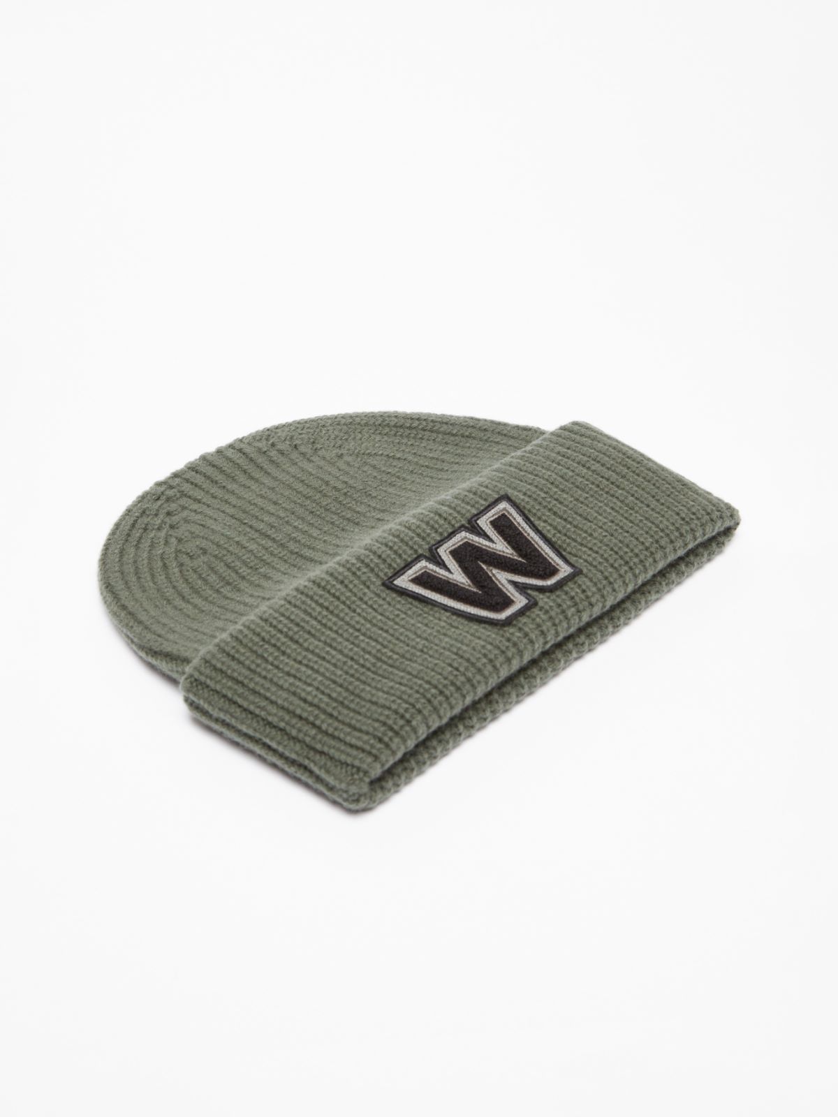 Wool logo beanie hat