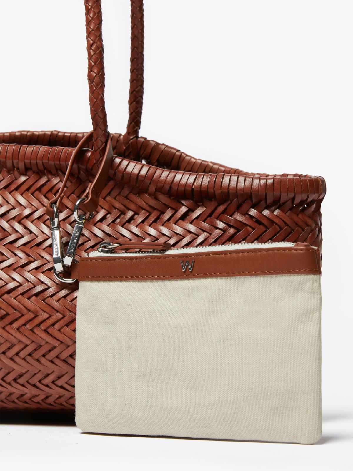 Leather shopping tote