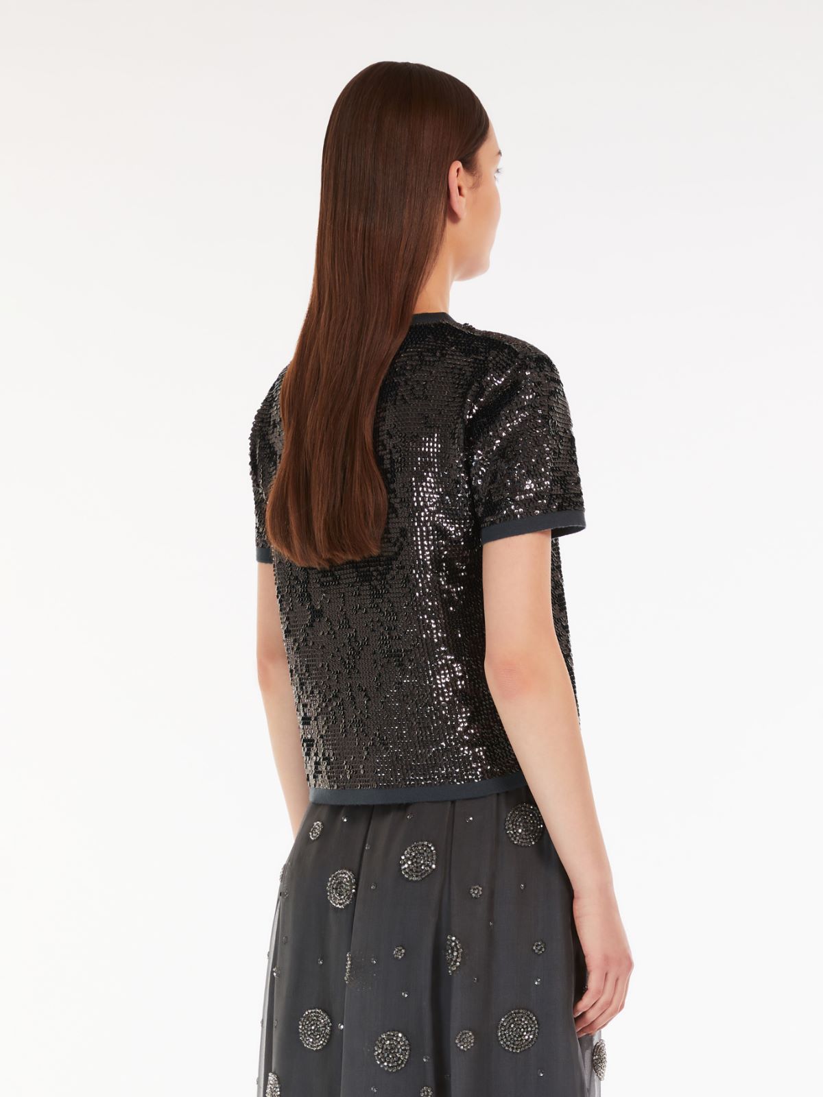 Sequinned wool sweater