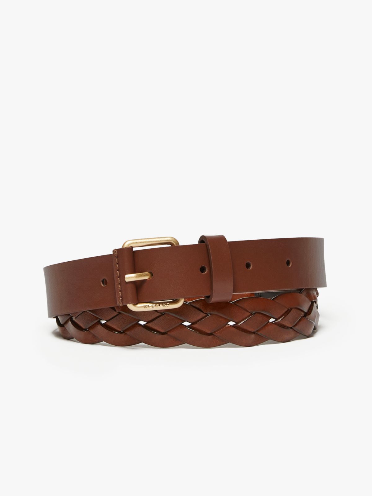 Woven leather belt
