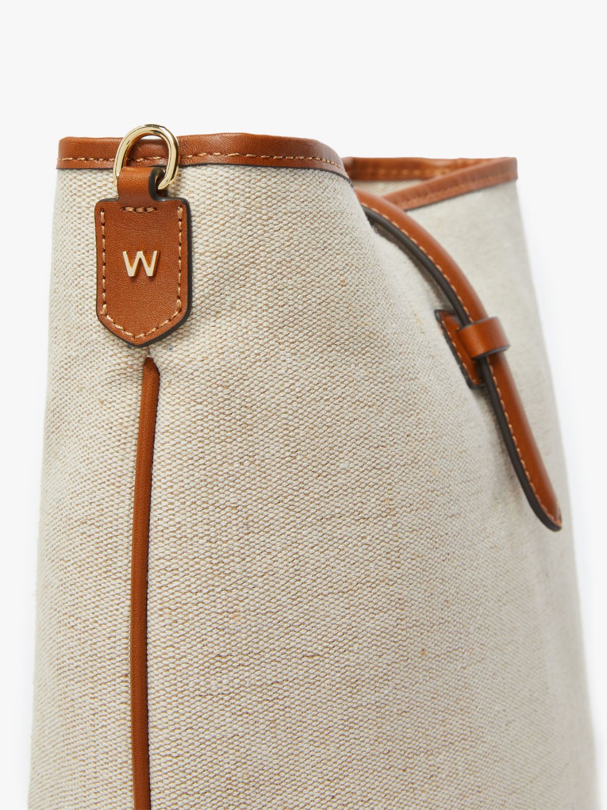 Resin-coated canvas bucket bag