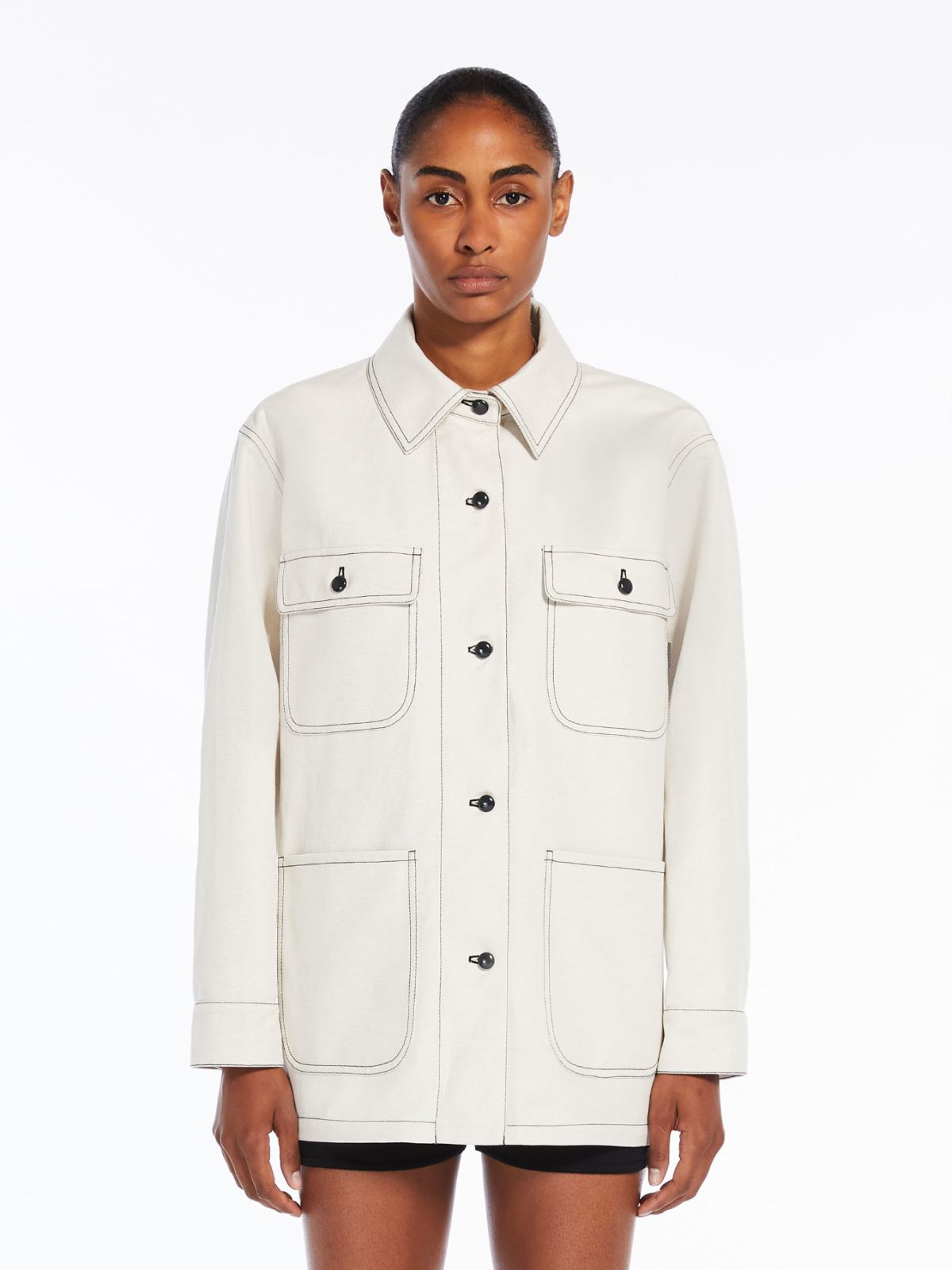 Cotton and linen drill jacket