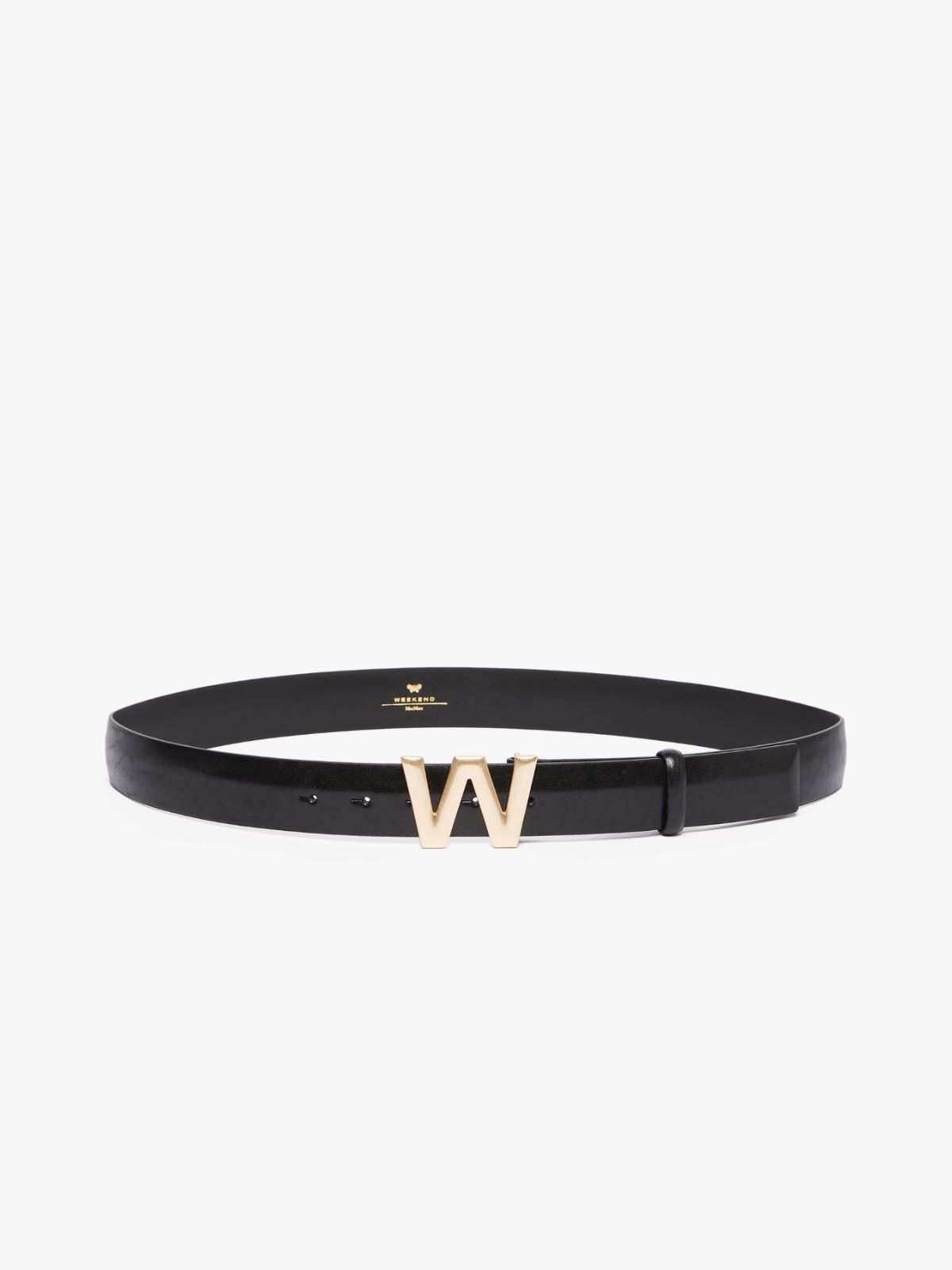 Branded buckle-embellished leather belt