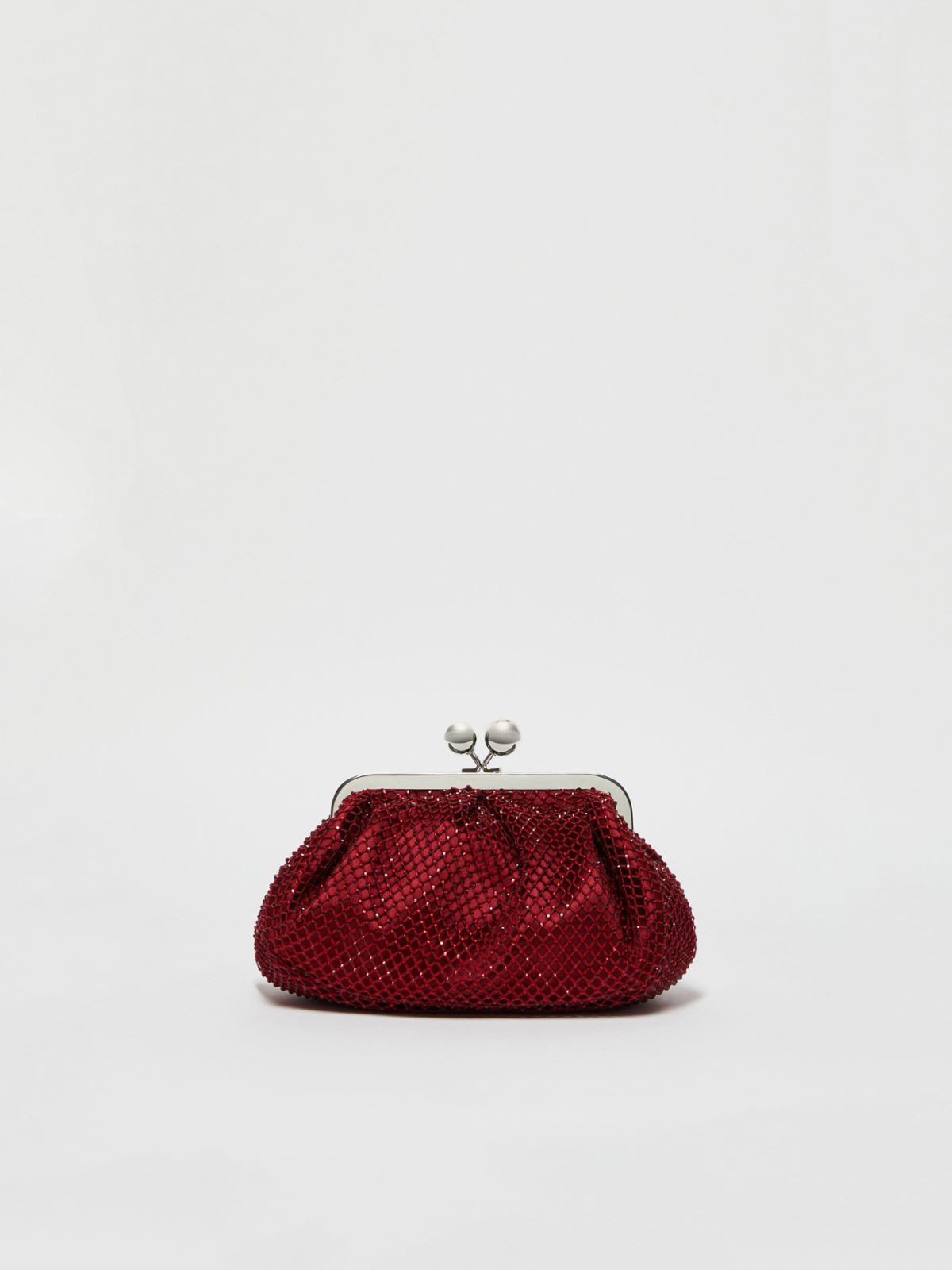 Small Pasticcino Bag in mesh and rhinestones