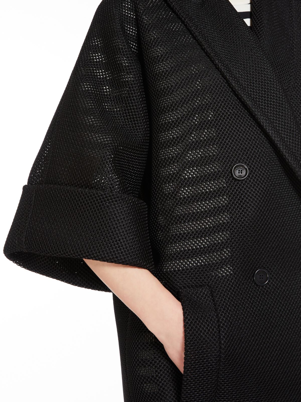 Oversized coat in mesh jersey