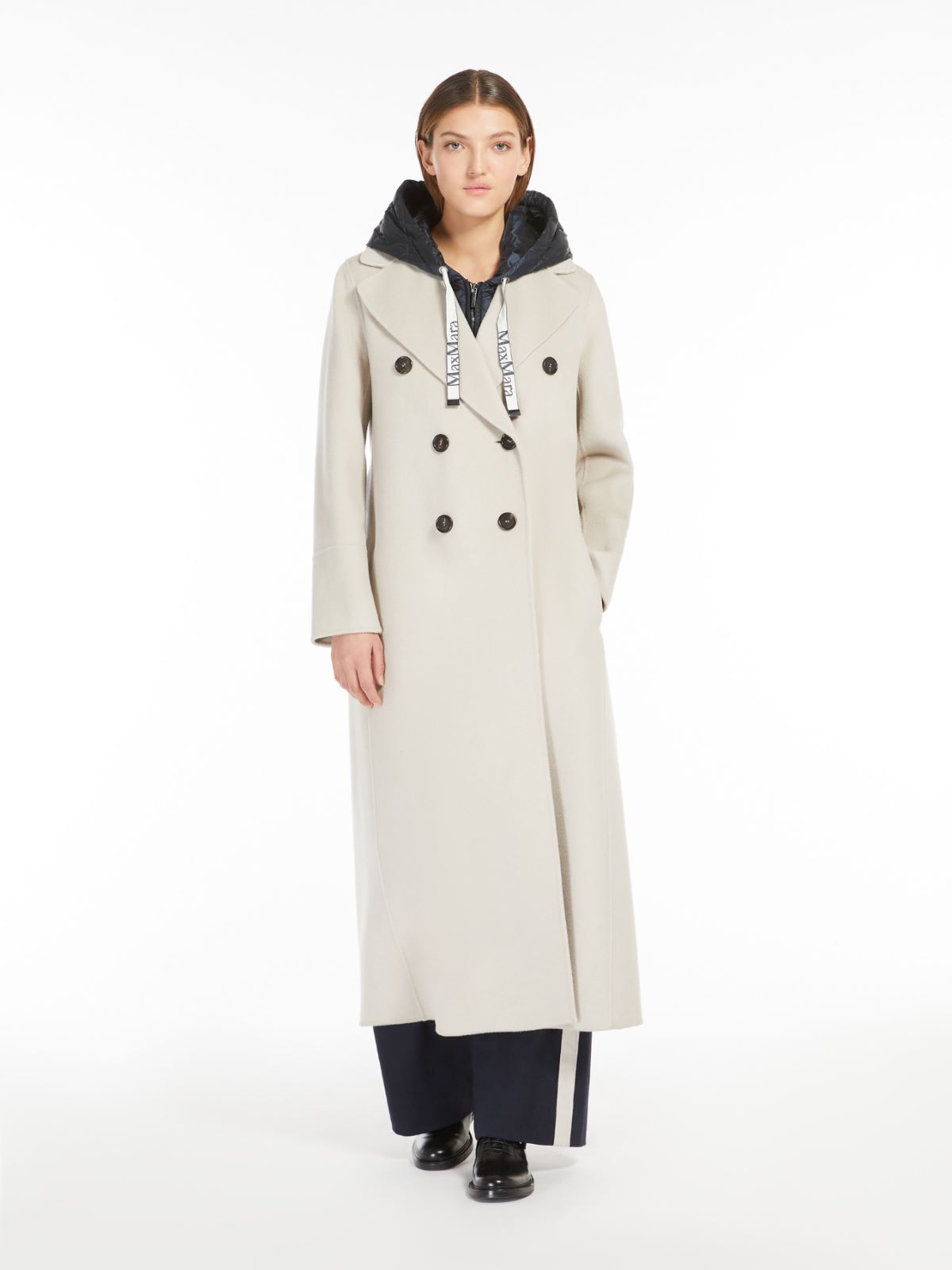 Wool double-breasted coat