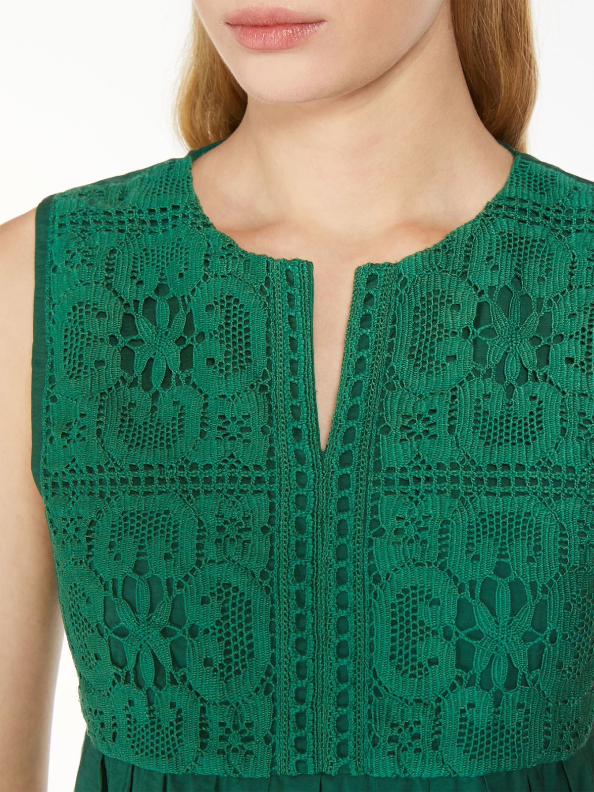 Sleeveless cotton-blend dress