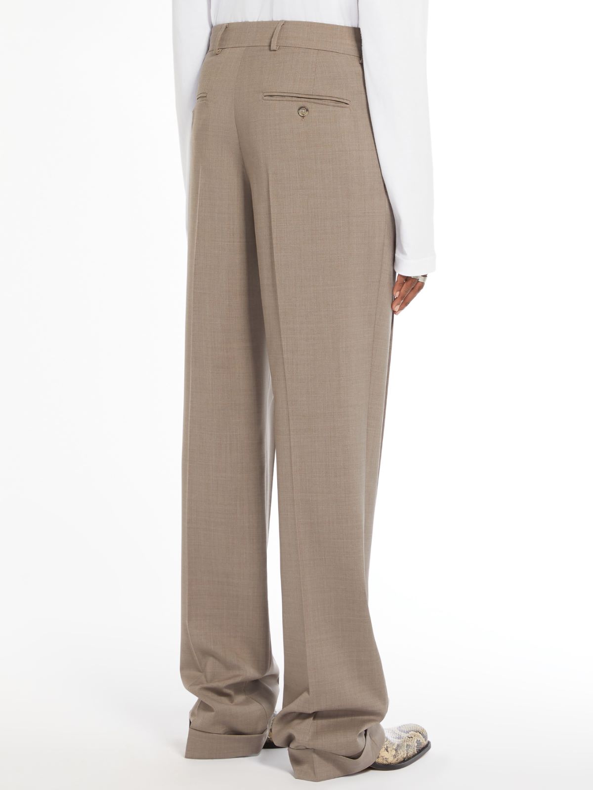 Low-rise stretch wool trousers