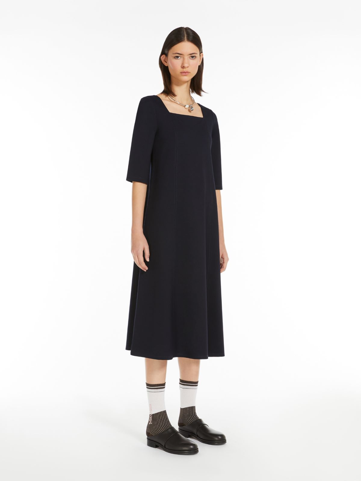 Milan-stitch jersey dress