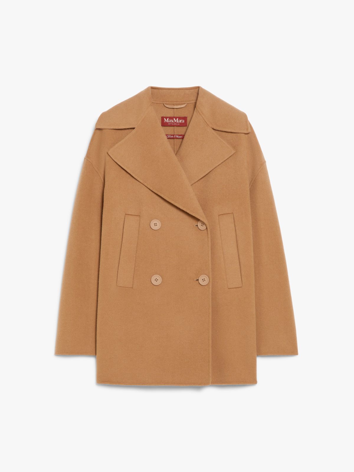 Wool, cashmere and silk pea coat