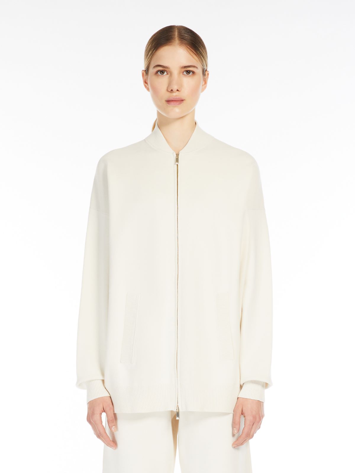 Viscose knit bomber jacket