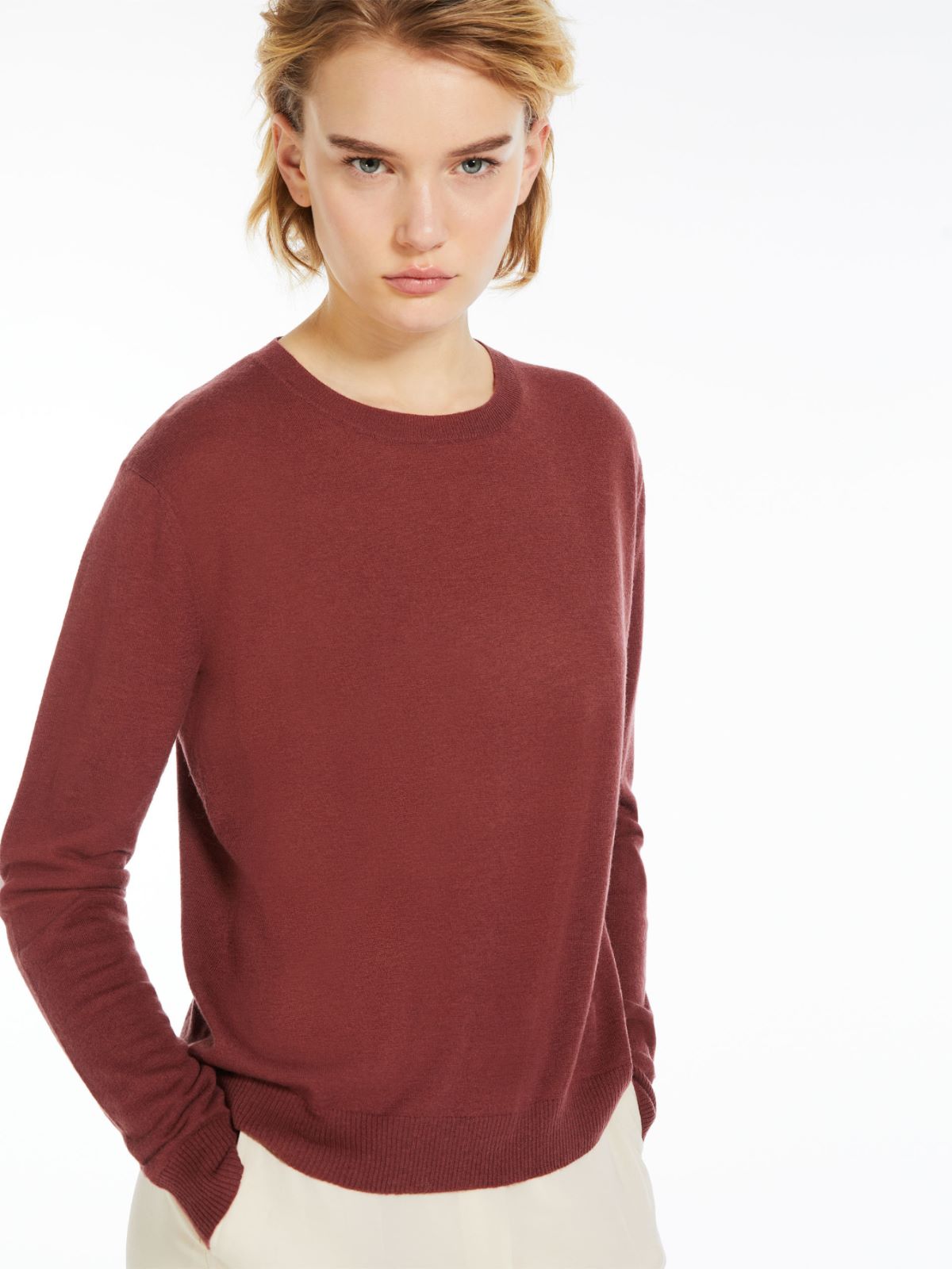 Wool and cashmere crew-neck sweater
