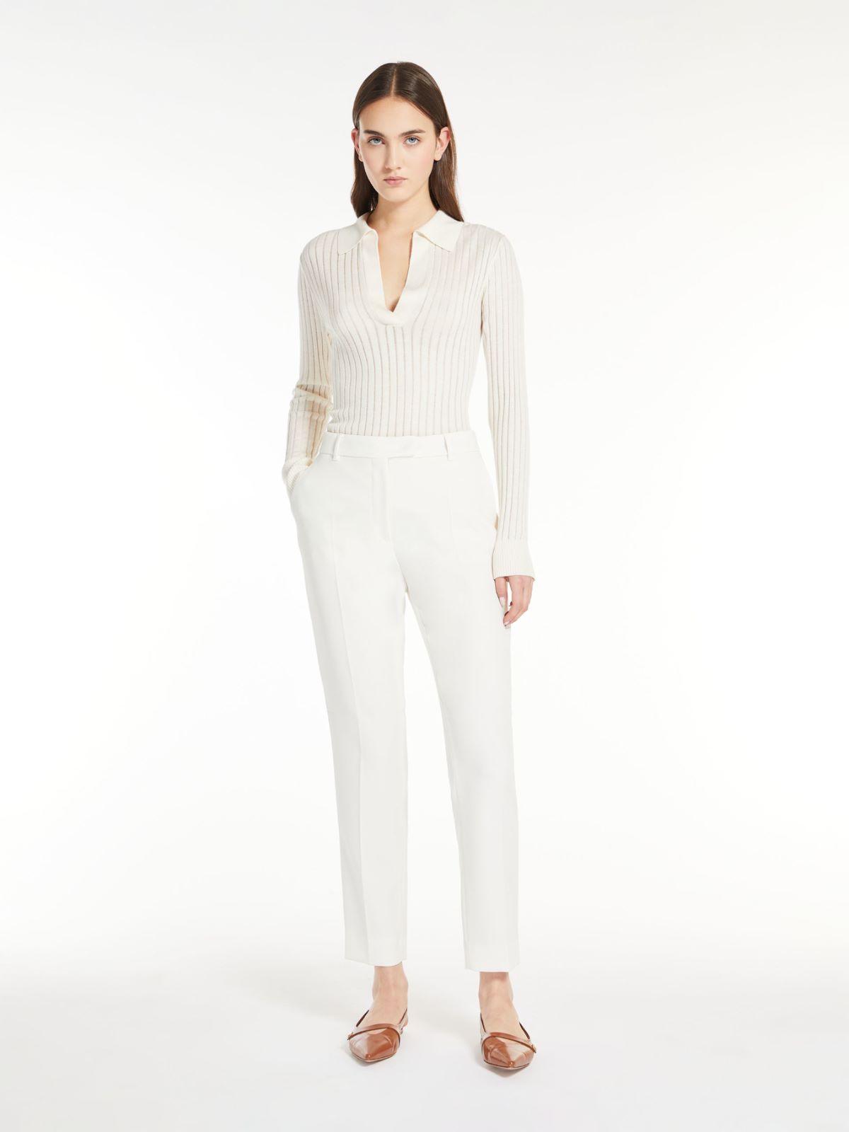 Slim fit cady trousers