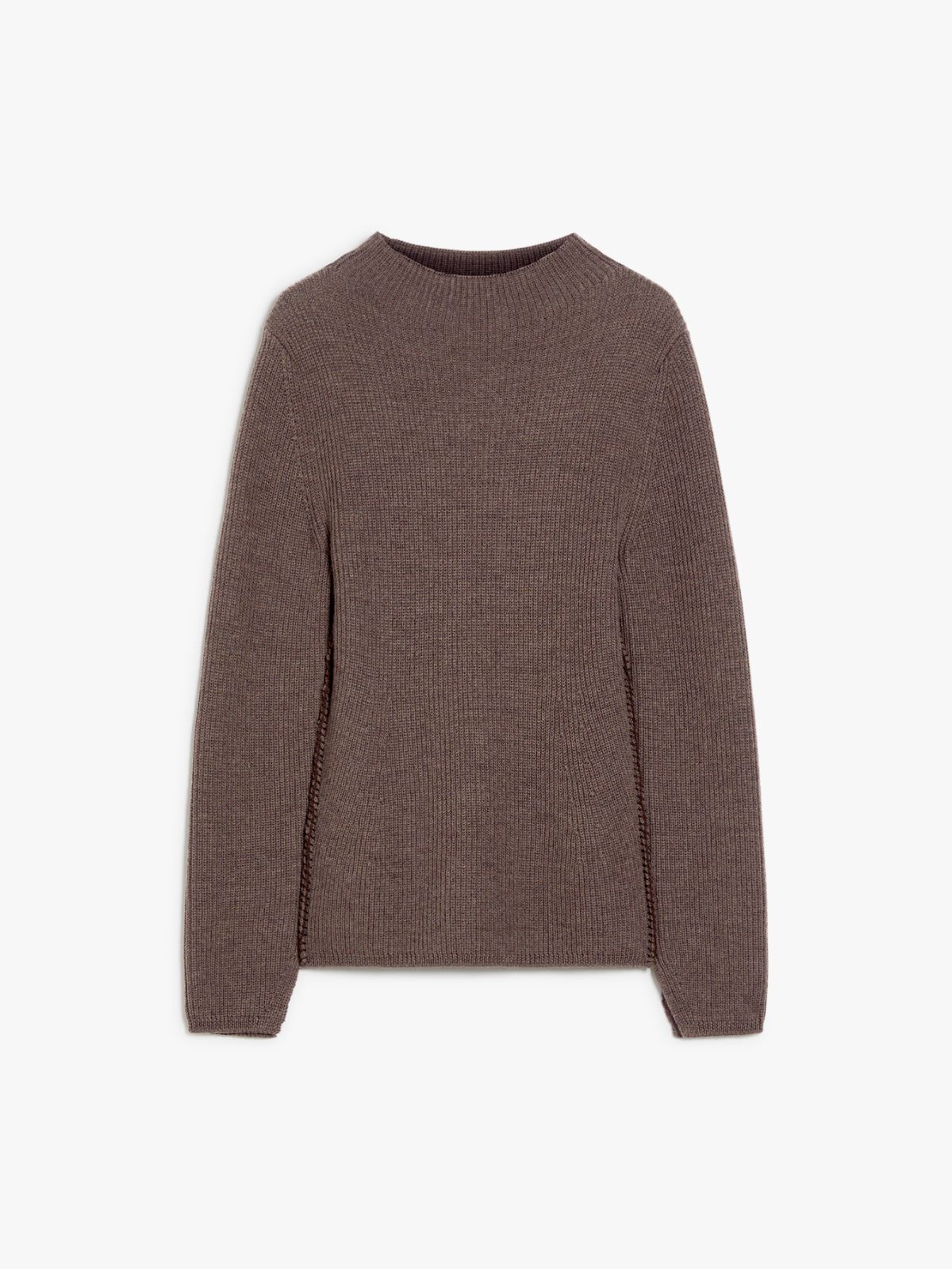 Crater-neck wool jumper