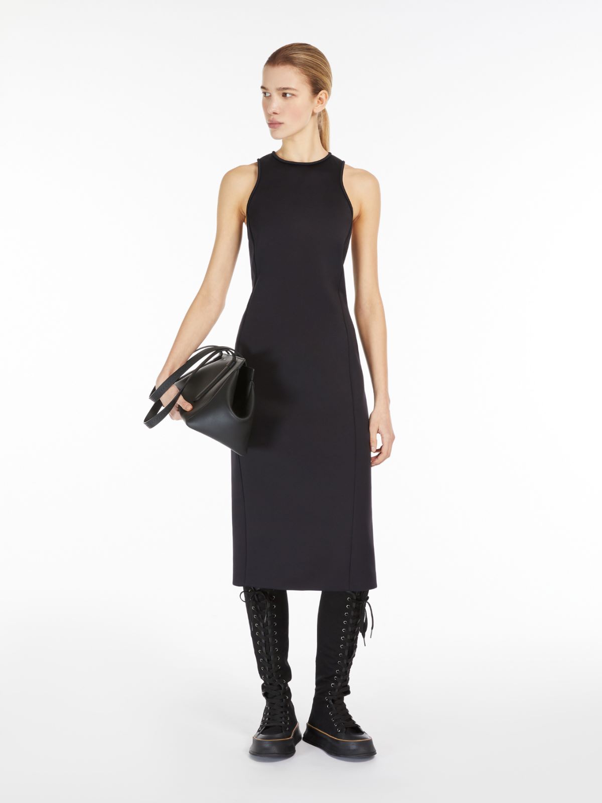 Pinstriped double jersey dress