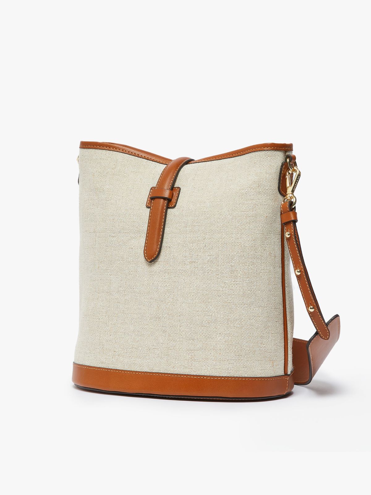 Resin-coated canvas bucket bag