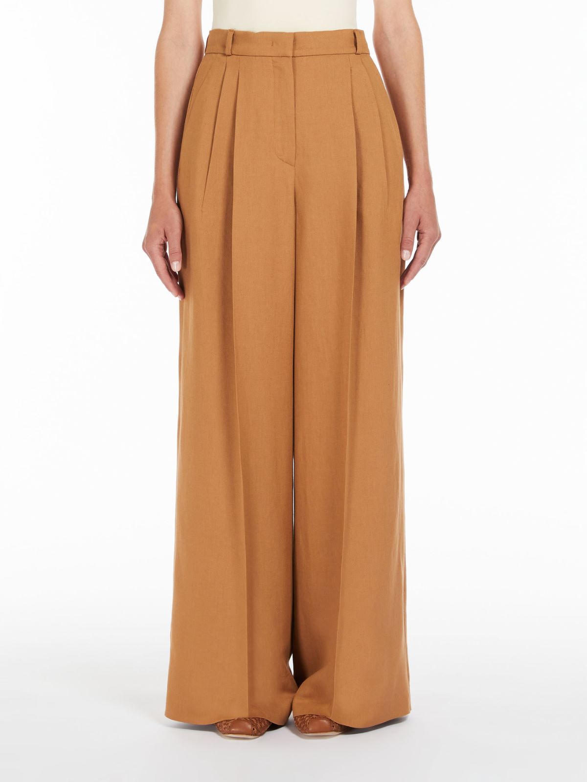 Viscose and linen trousers
