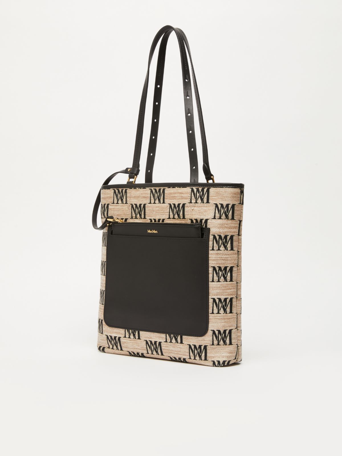Jacquard raffia tote bag